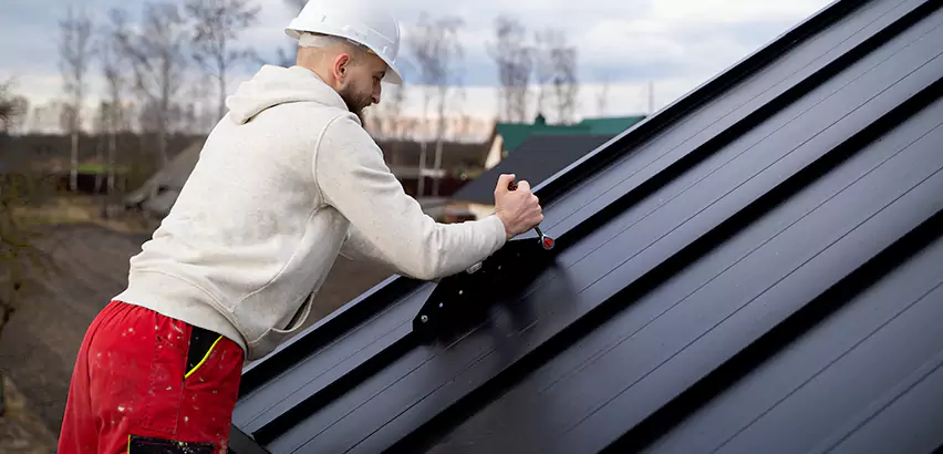 Tin Roof Ridge Cap Installation in Morton Grove
